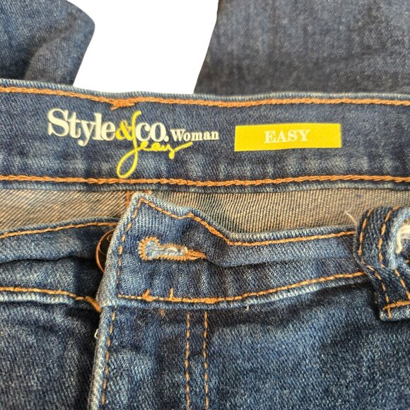 Style & Co. Womens Easy Fit Jeans Dark Wash Cotton Spandex Size 14 WP  jj3769 - Picture 4 of 6